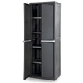 Sterilite 4 Shelf Cabinet, Lockable Utility Storage, Gray, 2-Pack