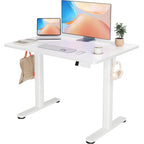 YDN 32 x 19 Inch White Electric Standing Desk