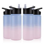 32 oz Insulated Water Bottle Bulk 8 Pack, Stainless Steel Sports Water Bottles with Straw Lid & Wide Mouth Lids, Double Walled Vacuum, Leak Proof, White