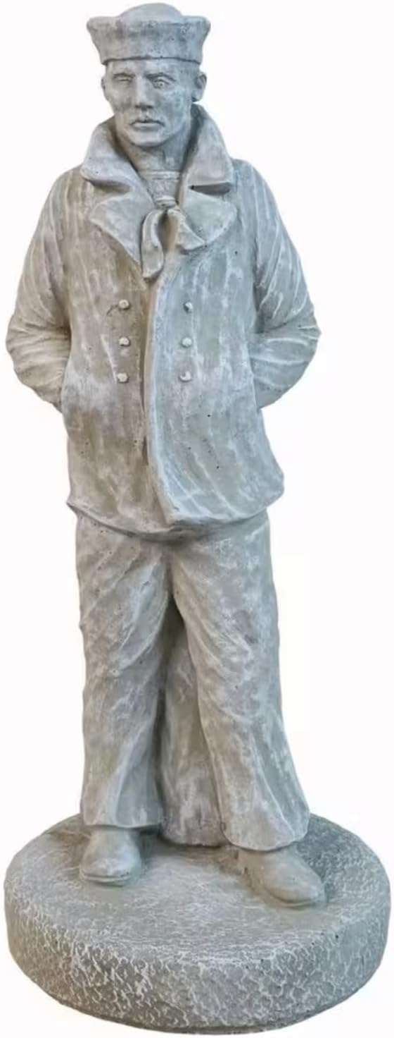 Solid Rock Stoneworks Concrete Sailor Statue- 24" Tall (Indigo)