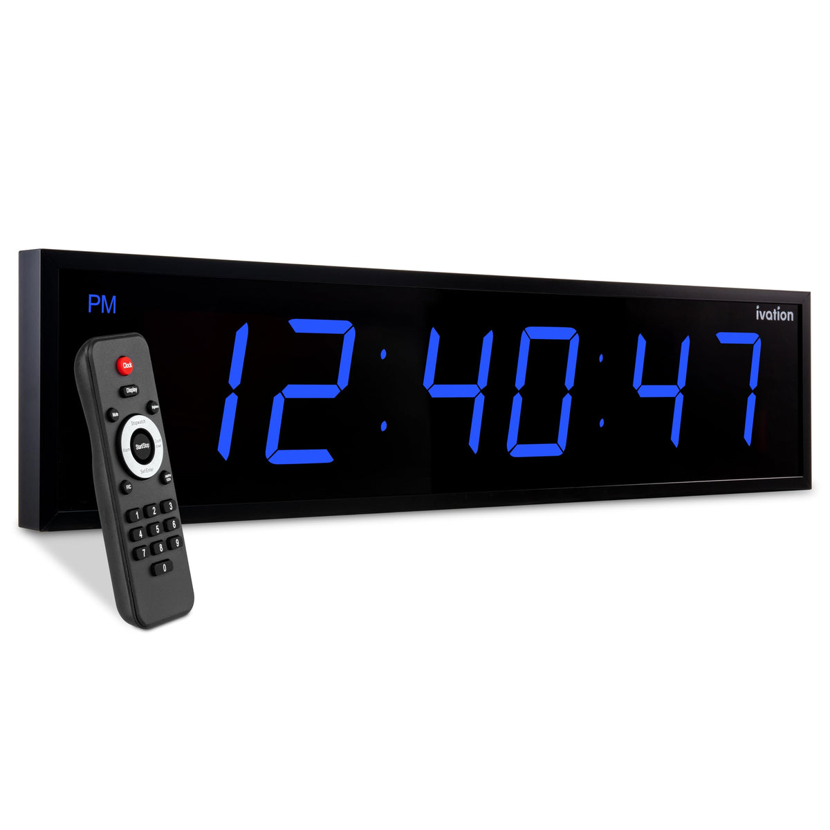 Ivation Oversized Digital Wall Clock with Large LED Display & Timer, 36"