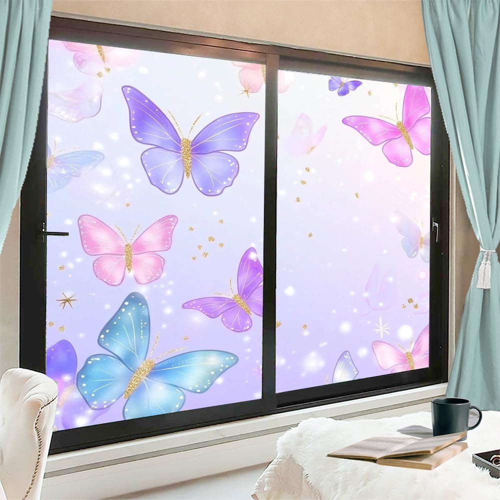 Leaf Textures Stained Glass Window Film 31.5Wx47.2L inch x 2pcs