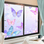 Ocean Waves Cherry Blossoms Window Privacy Film 31.5Wx47.2L inch x 2pcs