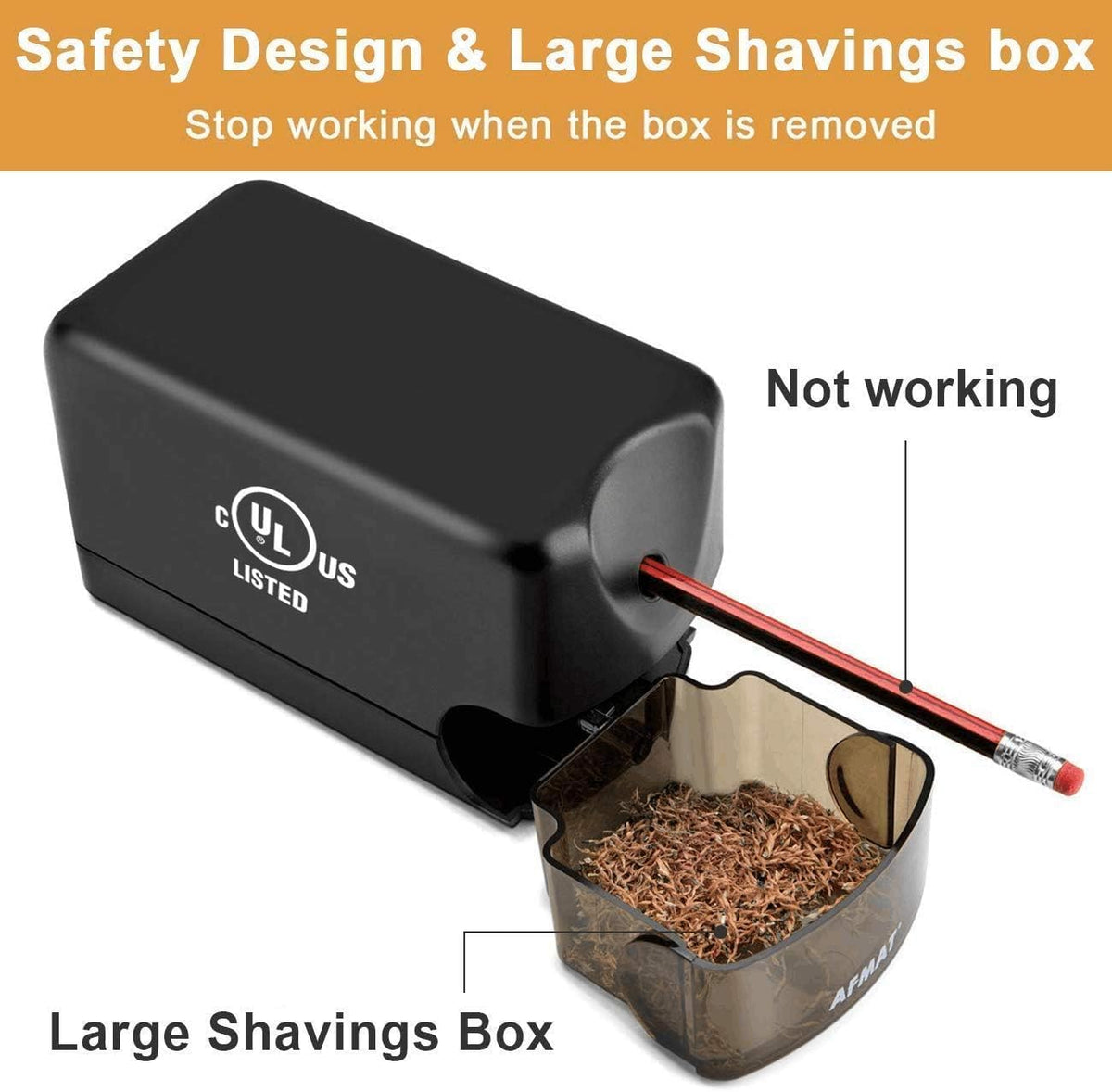 AFMAT 3 Pack Electric Pencil Sharpener PS13, Heavy Duty Pencil Sharpener for Classroom, 6.5-8mm No.2/Colored Pencils, UL Listed, 10,000+ Sharpenings for Home, Office, School