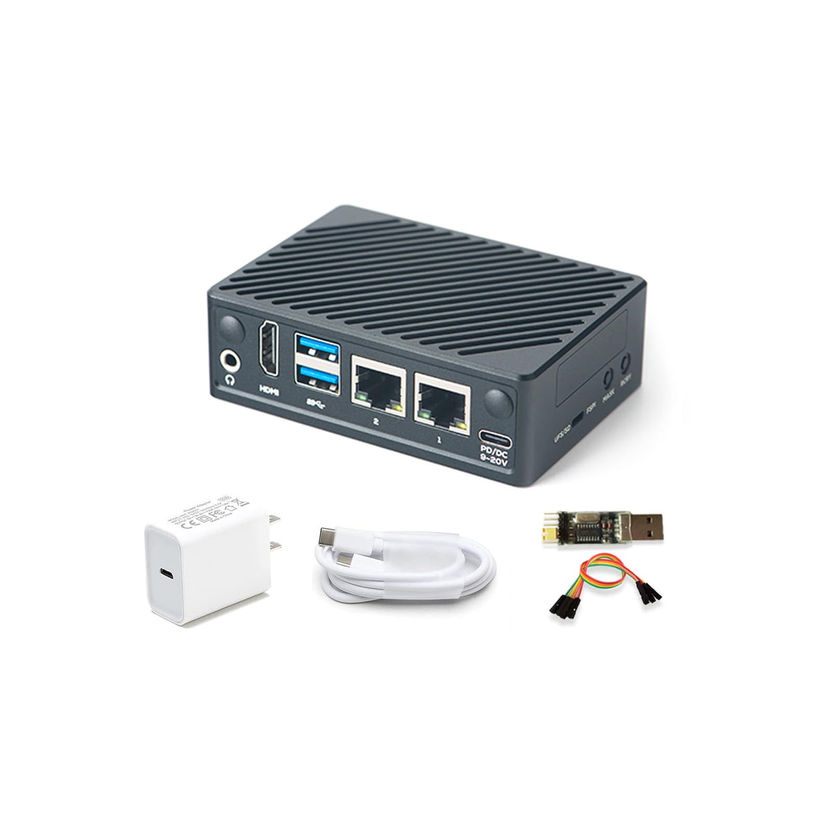 FriendlyElec Nanopi M5 Portable Mini Router OpenWRT - LPDDR5 8GB/16GB RAM 6TOPS NPU, RK3576 SoC with Al Model, Dual Gbps Ethernet for IoT NAS Smart Gateway (with WiFi Module, 4GB, TF Card Kit)