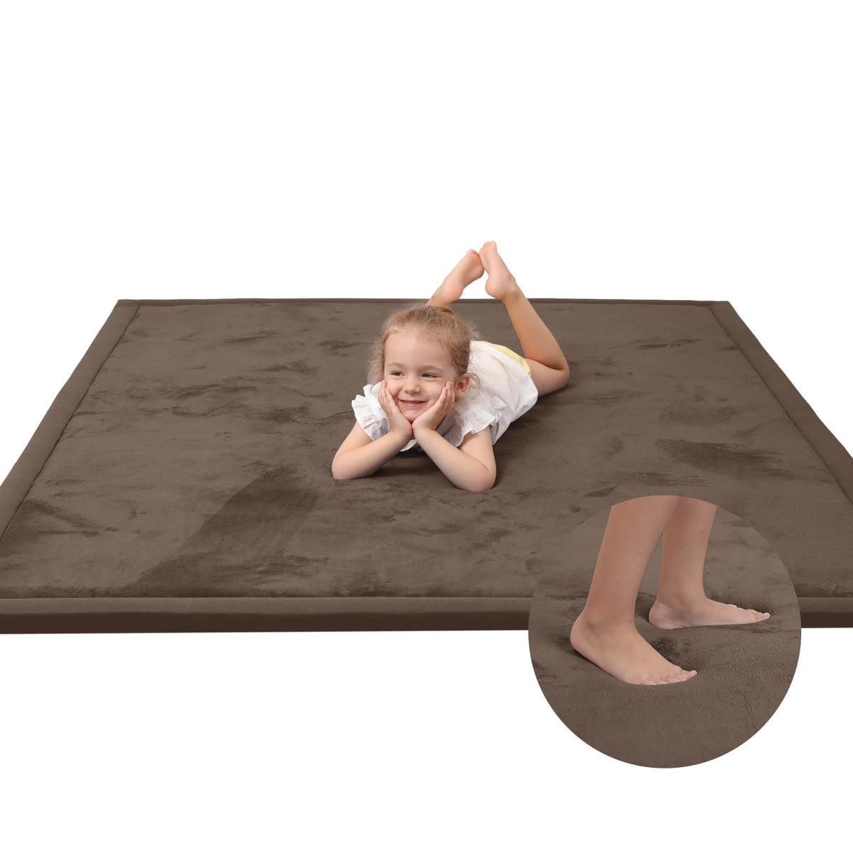 Huloo Sleep Large 1.3" Thick Baby Play Mat for Floor, 79"×59"(Dark Gray)