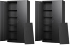 Letaya White Storage Cabinet with Adjustable Shelves-Metal Home Kitchen Pantry Cabinets with Doors,Organization Locker for Cupboard/Bedroom/Dining/Living/Bathroom/Office/Garage Room