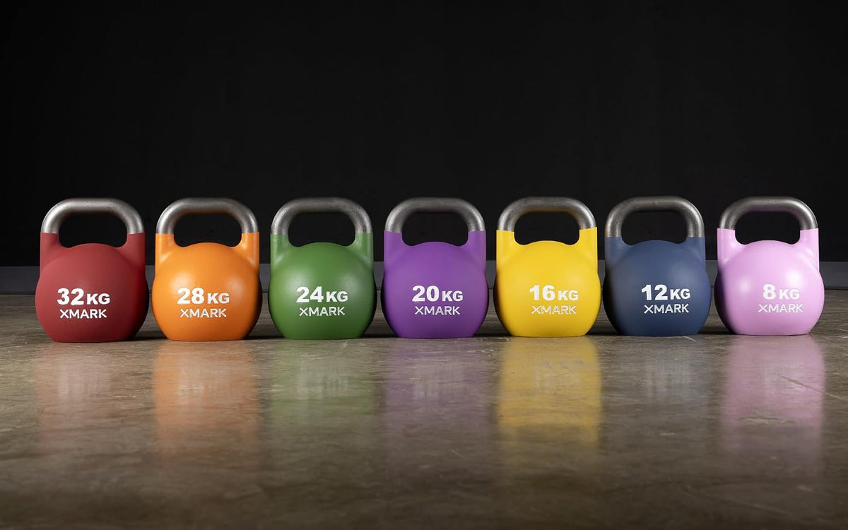 XMARK Kettlebells, Competition Kettle Bells for Strength Training, Squats, Deadlifts, KB Swings, Exercise Equipment for Home and Gym - Available in Sizes From 8kg to 32kg