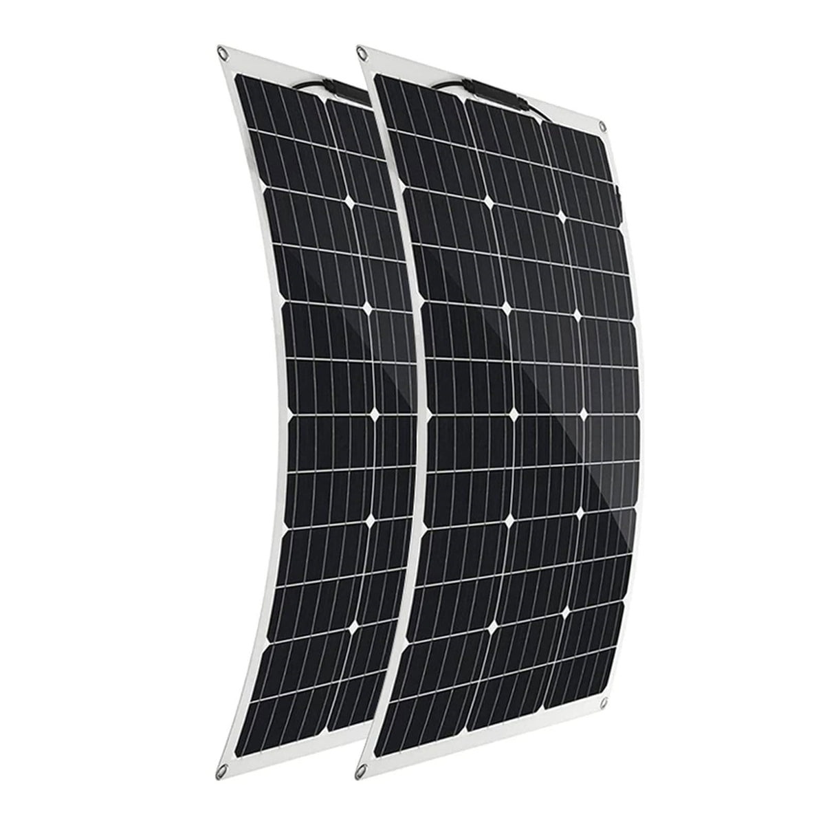 Flexible Solar Panel 100W*2 Solar Panels 200 Watt 12V 23.5-25.5% High-Efficiency, 260° Ultra Lightweight Solars Panels for Marine RV Cabin Van Car Boat Camping Curve Surfaces