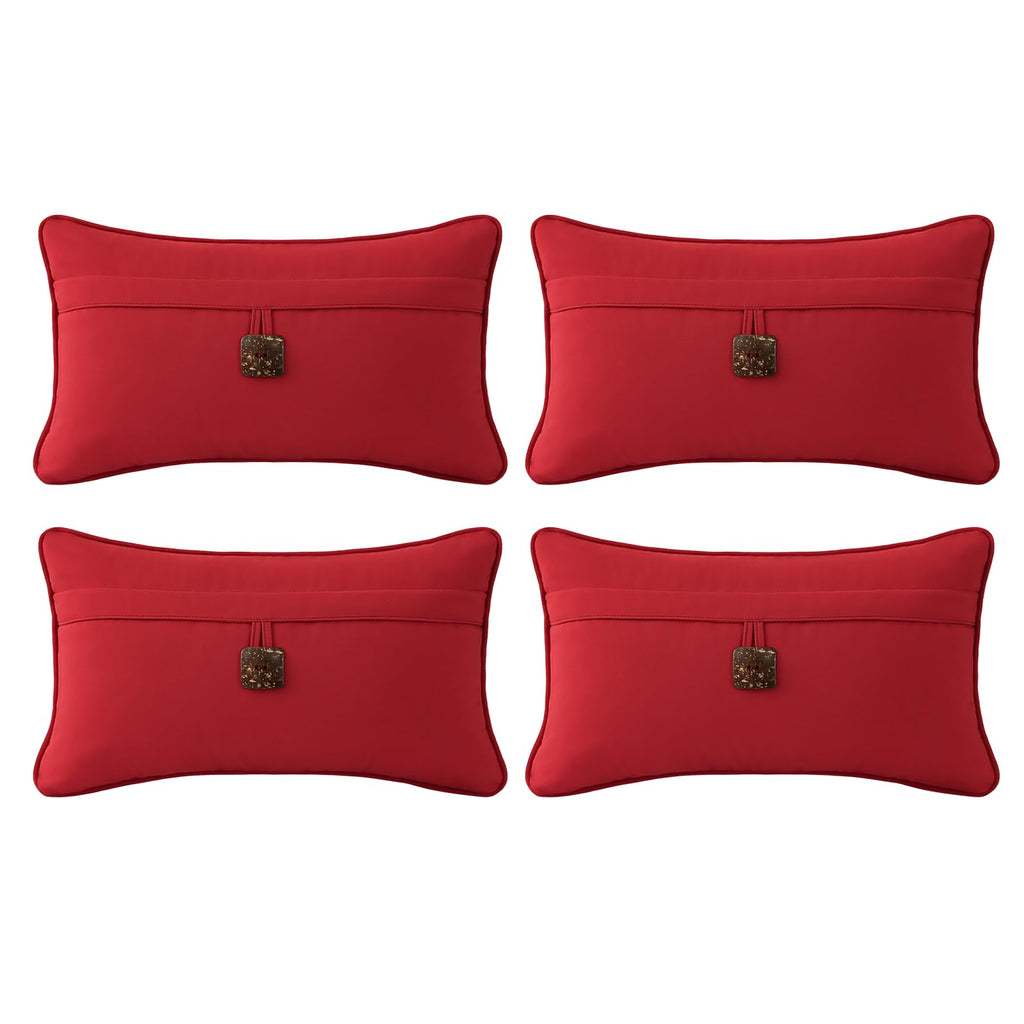 Outdoor Sunbrella Decorative Pillows Pack of 4, 20" x 12" Outdoor Pillow Set for Couch Bed Throw Patio Sofa, Airies Marble