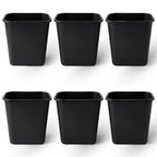 United Solutions 7.7 Gallon Trash Wastebasket, 12 Pack, Black, Under Desk