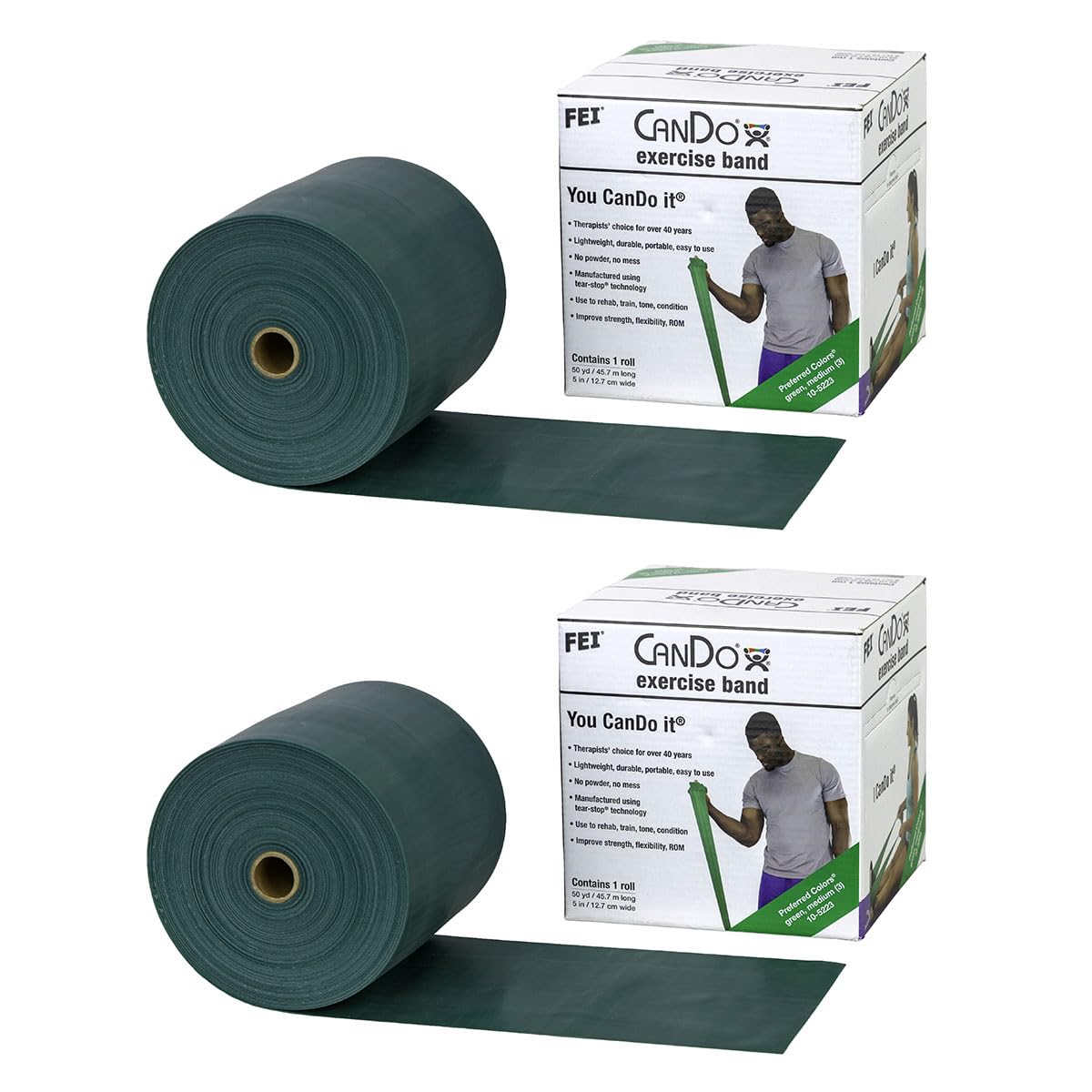 CanDo Twin-Pak Exercise Band, Blue, 100 Yard