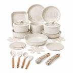 21Pc Detachable Handle Ceramic Nonstick Cookware Set, Induction Pots & Pans