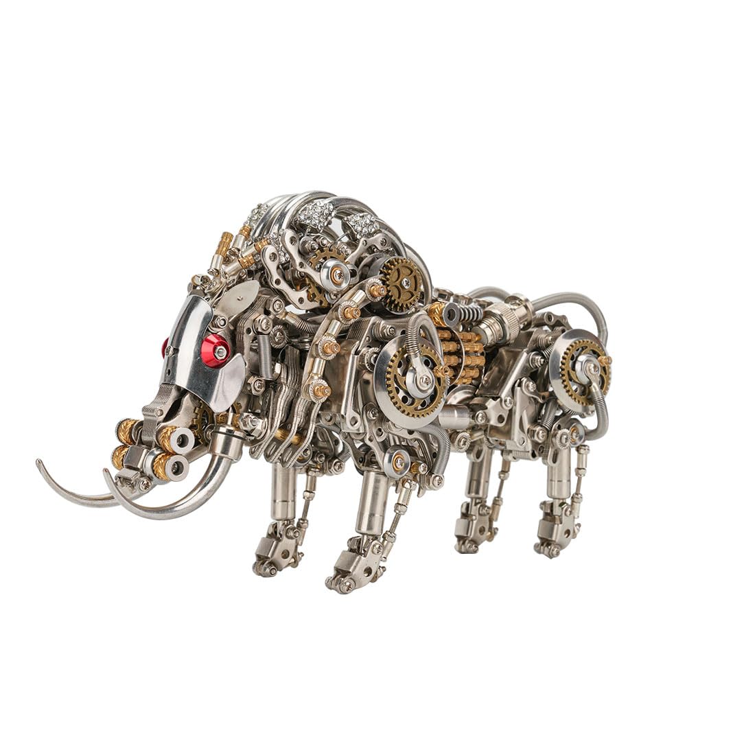 3D Metal Puzzle Animal Model Kit, 1100PCS DIY Assemble Steampunk Mechanical Lizard Model with LED Light, Creative Handcrafted Metal Art Craft Desktop Display & Decoration for Adults