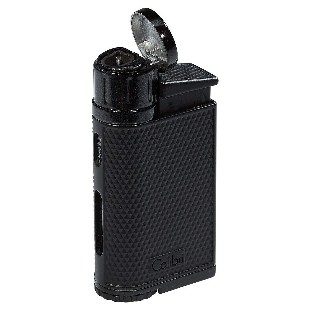 Colibri EVO Angled Single Jet Flame Refillable Butane Torch Lighter, Windproof, User-Friendly with Pachmayr Grip, Blue Fuel Window and Adjustable Flame - Sleek Design (Blue)