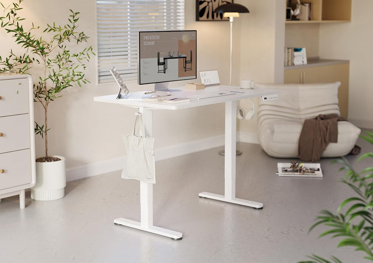 YDN 32 x 19 Inch White Electric Standing Desk