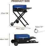 ONLYFIRE GRILLS BBQ Wood Pellet Grill Smoker with Foldable Cart, Blue GS342