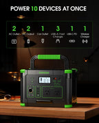 1000W Portable Power Station 999Wh, Solar Generator for Outdoor Emergency