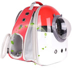 Expandable Cat Carrier Backpack with Catnip Toys, Backpack for Cats Kitten Small Puppy, Airline Approved Cat Bubble Backpack, Space Capsule Astronaut Carrier… (RED BP&Toy, Back Extension)