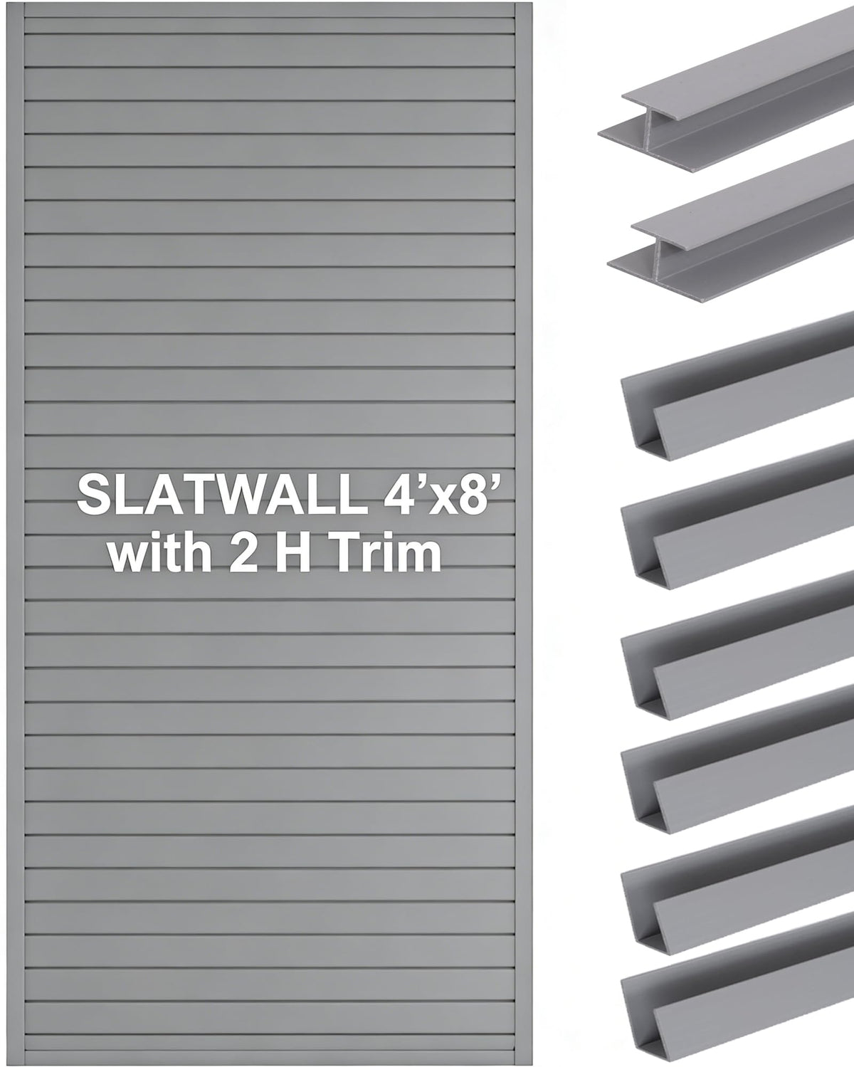 FRAYSCENT Slat Wall Paneling Garage Slat Wall Storage Systems Slatwall Panels Power Tool Organizer Wall Mount, PVC Garage Storage & Organization Products Slate Board (Black, 4ft x 8ft)