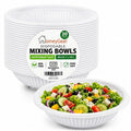 Disposable Plastic Mixing Bowls, 20 Pack, 40 oz Large Heavy Duty Bowls, Microwave Safe, BPA Free, Durable for Mixing, Meal Prep, Salad, Baking & Food Prep (20)