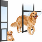 Dog Door for Sliding Glass Doors, 86.6"-92.5" Adjustable, Security Lock