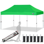 Eurmax USA 10x10ft Pop Up Canopy,Commercial Instant Tent for Outdoor Events,Patented No-Tip Rolling Storage Bag with 4 Sandbags,UV & Water Resistant,Heavy Duty Portable Shelter Gazebo,White