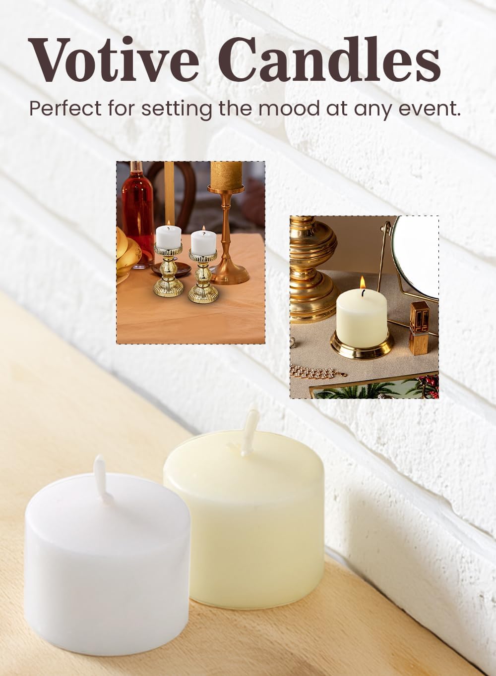 Serene Spaces Living 10-Hour Ivory Votive Candle, Unscented, Long-Burning Tea Light Candles for Weddings, Parties, Events, Restaurants & Bars, Pack of 432