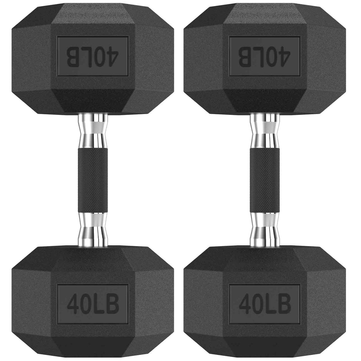 HANDBODE Hex Dumbbell Set of 2, Rubber Encased Fixed Dumbbells, 2.5-65 lb