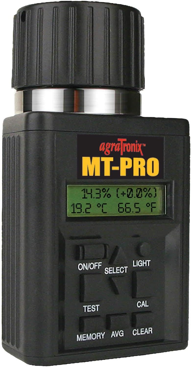 Agratronix MT-Pro Portable Moisture Tester for Grain with Digital Meter Readout, Grain Tester with Carry Case