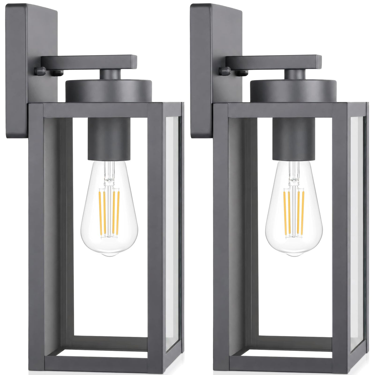 BesLowe 23.9" Extra Large Size Outdoor Wall Light Fixture, Exterior Lighting Fixture Porch Sconce Wall Mounted, Waterproof Outdoor Wall Lantern, Outside Light for House Patio Front Door Garage, Black