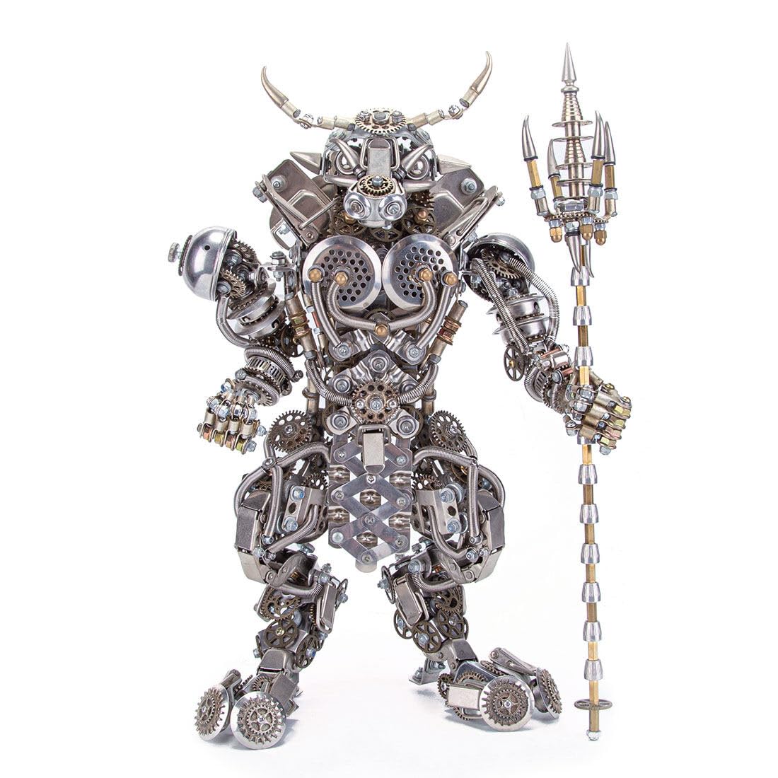 3D Metal Puzzle Bull-Headed Man Model Kit, 2500PCS DIY Assemble Steampunk Mechanical Demon Minotaur Model, Creative Handcrafted Metal Art Craft Desktop Display & Decoration for Adults