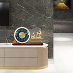 Clock Desk Modern Light Luxury Desk Clock Home Fashion Desktop Decoration Ornaments Living Room Study Double Deer Furnishings Digital Desk Clock