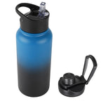 32 oz Insulated Water Bottle Bulk 8 Pack, Stainless Steel Sports Water Bottles with Straw Lid & Wide Mouth Lids, Double Walled Vacuum, Leak Proof, White