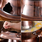 Hot Pot, Chinese Charcoal Hotpot, Extra Thick Stainless Steel Stew Pan, Vintage Hot Pot with Chimney Shabu Shabu Hotpot for Family Dinners and Stewed Lamb Camping,Silver,30cm/11.8inch