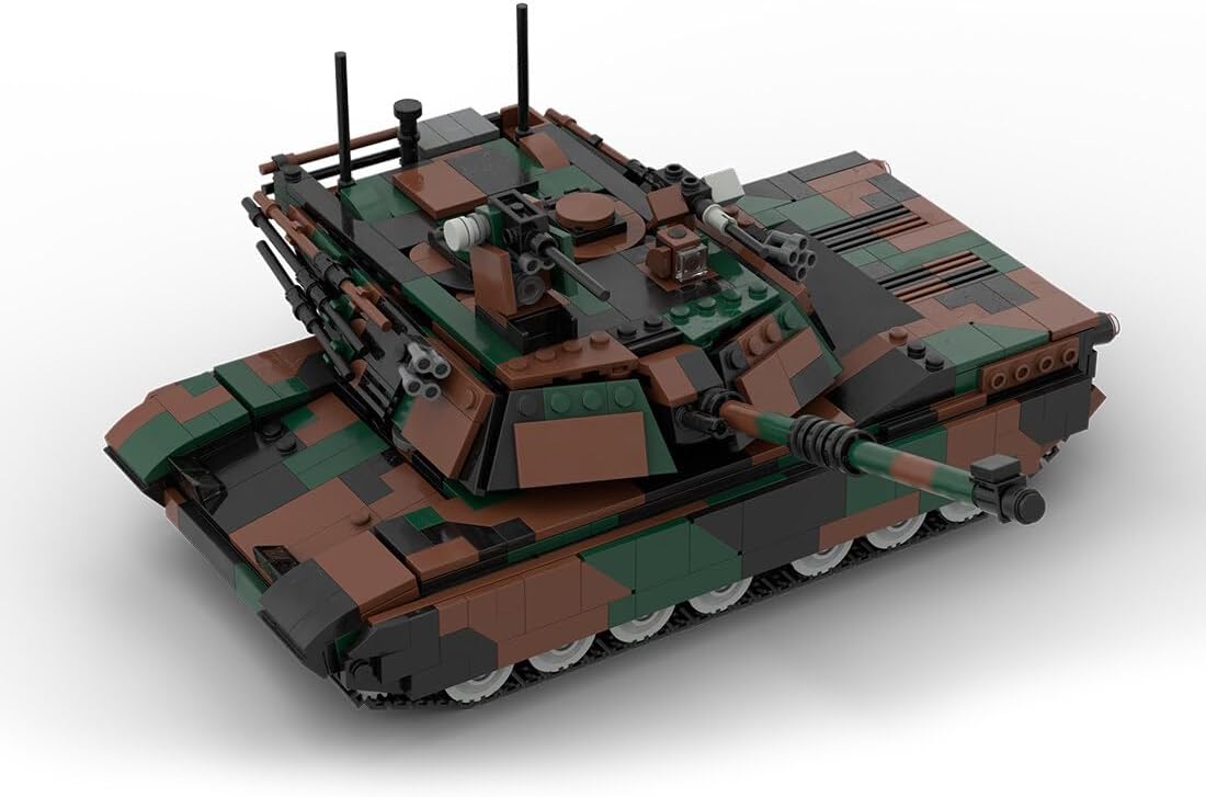 Military Tank Building Set, M1A2 Tank Model Assembly Building Blocks Set, MOC Tank Model for Teen Adults (1211PCS/Camo Green), LCWU027H82XCCBU34167