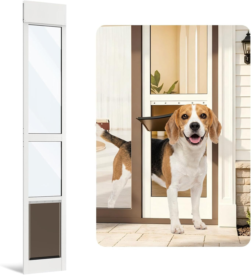 Aluminum Large Dog Door for Sliding Glass Door, White