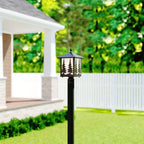 VAXCEL Yosemite 1L Bronze Rustic Outdoor Tree Post Light White Glass