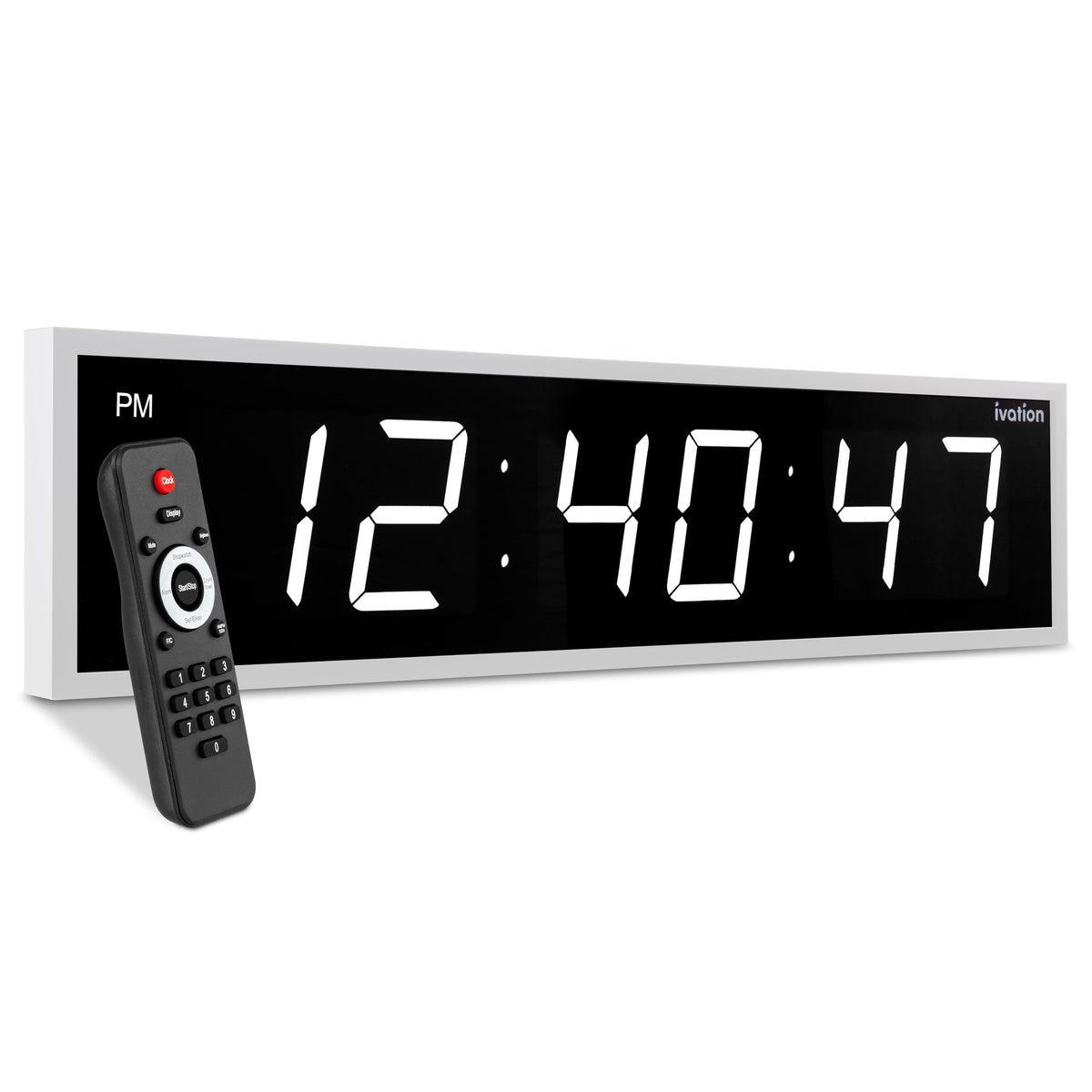 Ivation Oversized Digital Wall Clock with Large LED Display & Timer, 36"