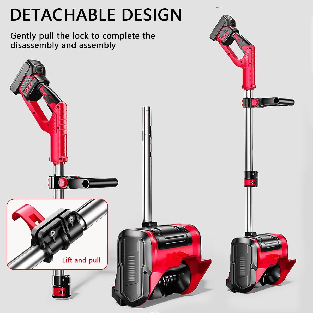Cordless Electric Snow Shovel - 12.6 Inch, 4Ah Battery Powered Snow Thrower with Adjustable Front Handle - 2200 RPM for Patio, Deck, Driveway