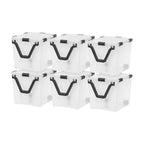 IRIS USA 3-Pack 156 Qt Storage Bins with Gasket Lids, Clear/Black