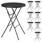 32" Round Folding Table, HDPE Top & Metal Frame, 2 Pack, White
