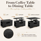 kepptory 40" Lift Top Coffee Table with Storage, Black
