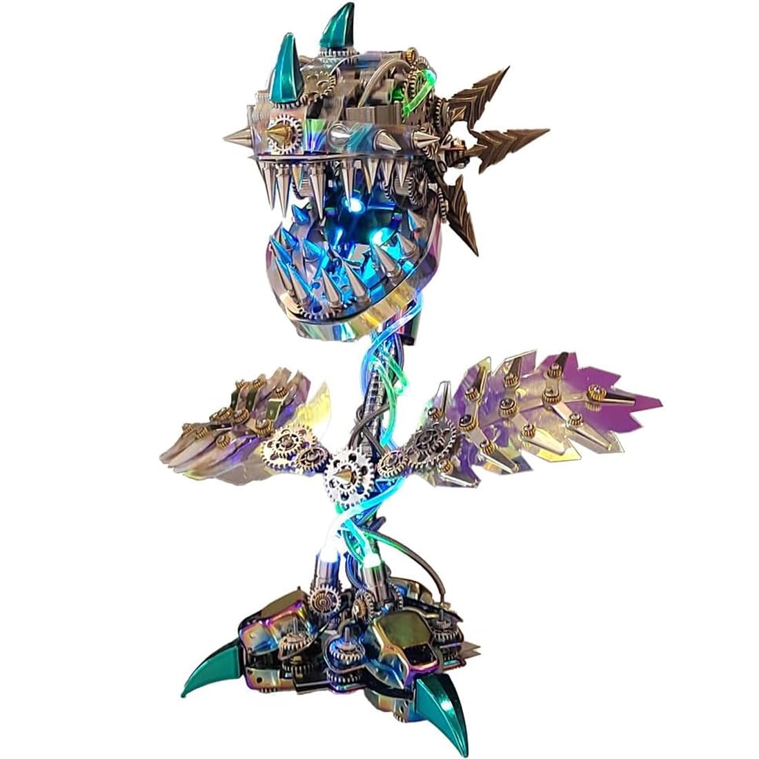 3D Puzzle Chinese Four Holy Beasts Model Kit, DIY Assemble Steampunk Mechanical Azure Dragon with Movable Joints, Creative Handcrafted Metal Art Craft Desktop Display & Decoration for Adults
