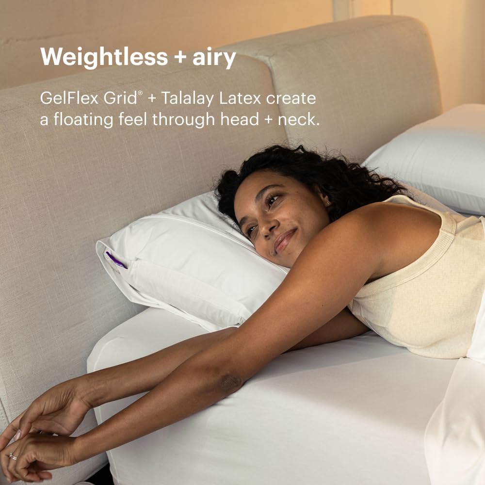 Purple Harmony Pillow - Medium Loft, King Size - Cooling Gel Neck Pillow