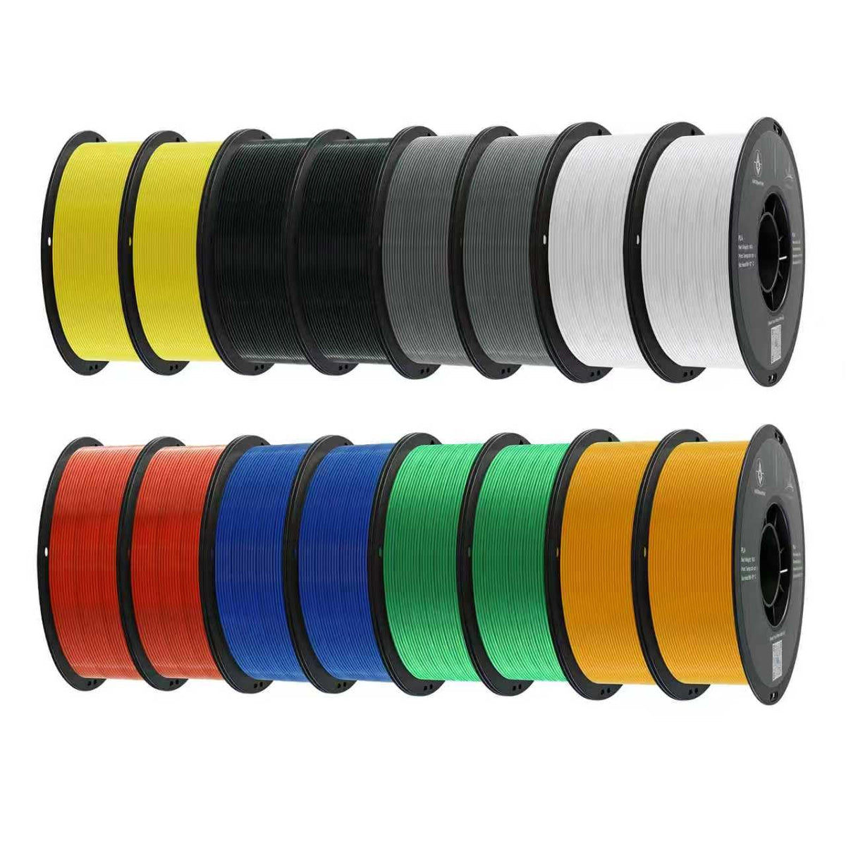 PLA 3D Printer Filament Bundle, Dimensional Accuracy +/- 0.02 mm, 16 x 1 kg Spool(35.2lbs), 1.75 mm，Black White Grey Red Green Blue Yellow Purple Silver Transparent Pink Orange Wood Brown