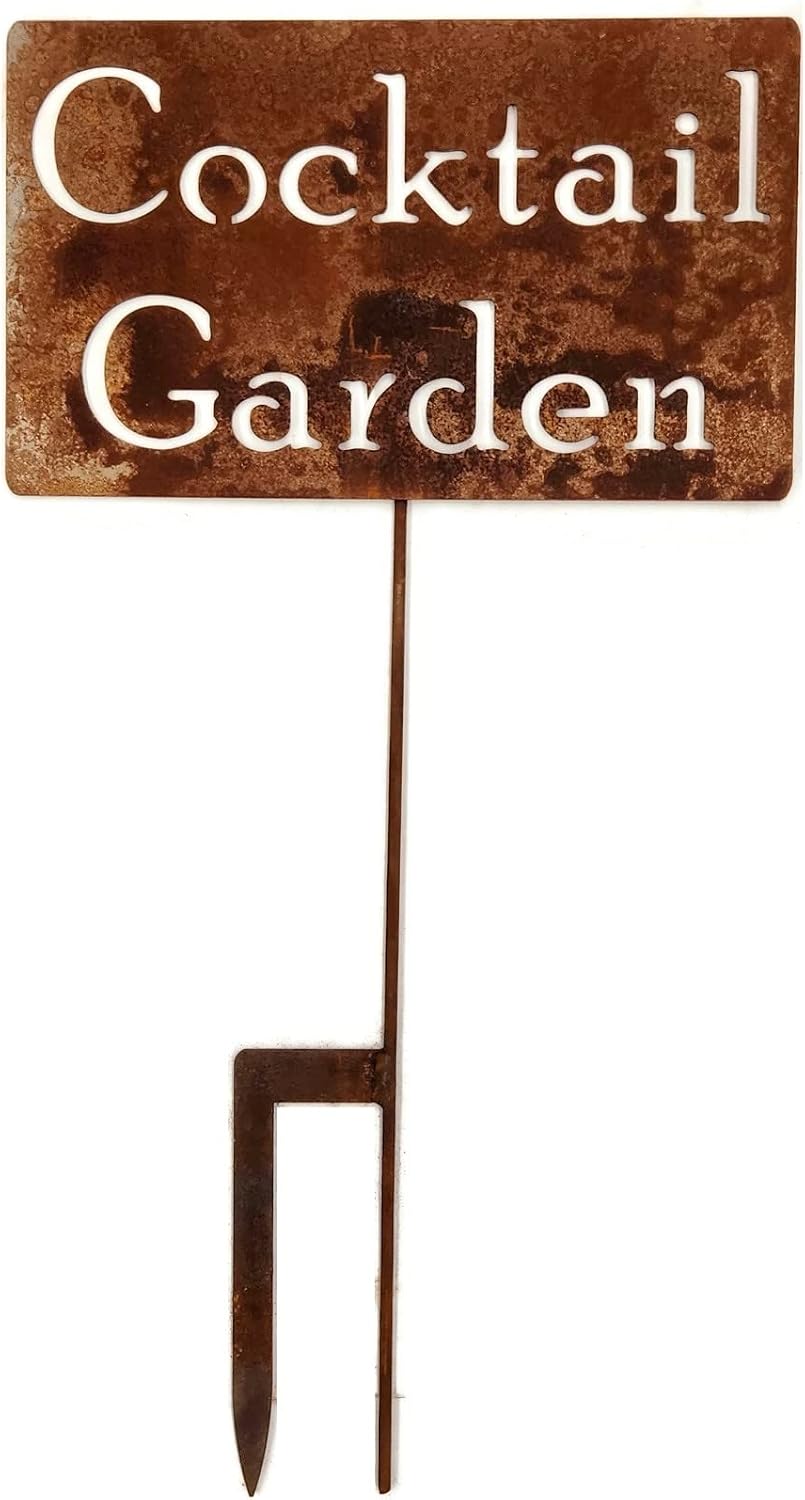 Funny Garden Stake 20 to 33 Inches Tall (Cocktail Garden, Large 28" Tall)