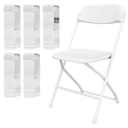 10 Pack White Folding Chairs for School Events Wedding Party Picnic