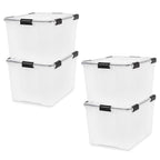 IRIS USA 3-Pack 156 Qt Storage Bins with Gasket Lids, Clear/Black
