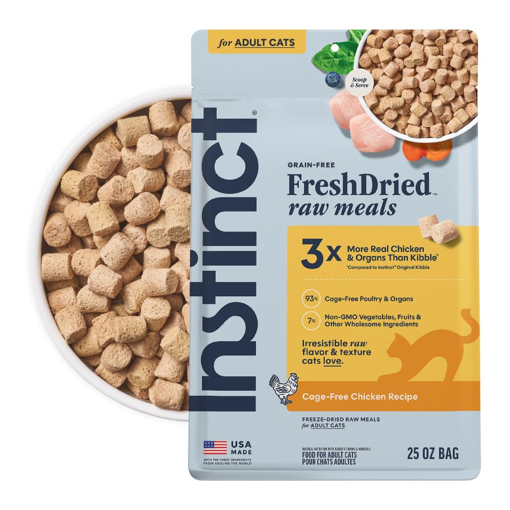 Instinct Freeze Dried Raw Meals, Natural Cat Food, Chicken, 25 oz. Bag